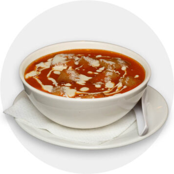 84. TOMATO SOUP WITH PRAWNS